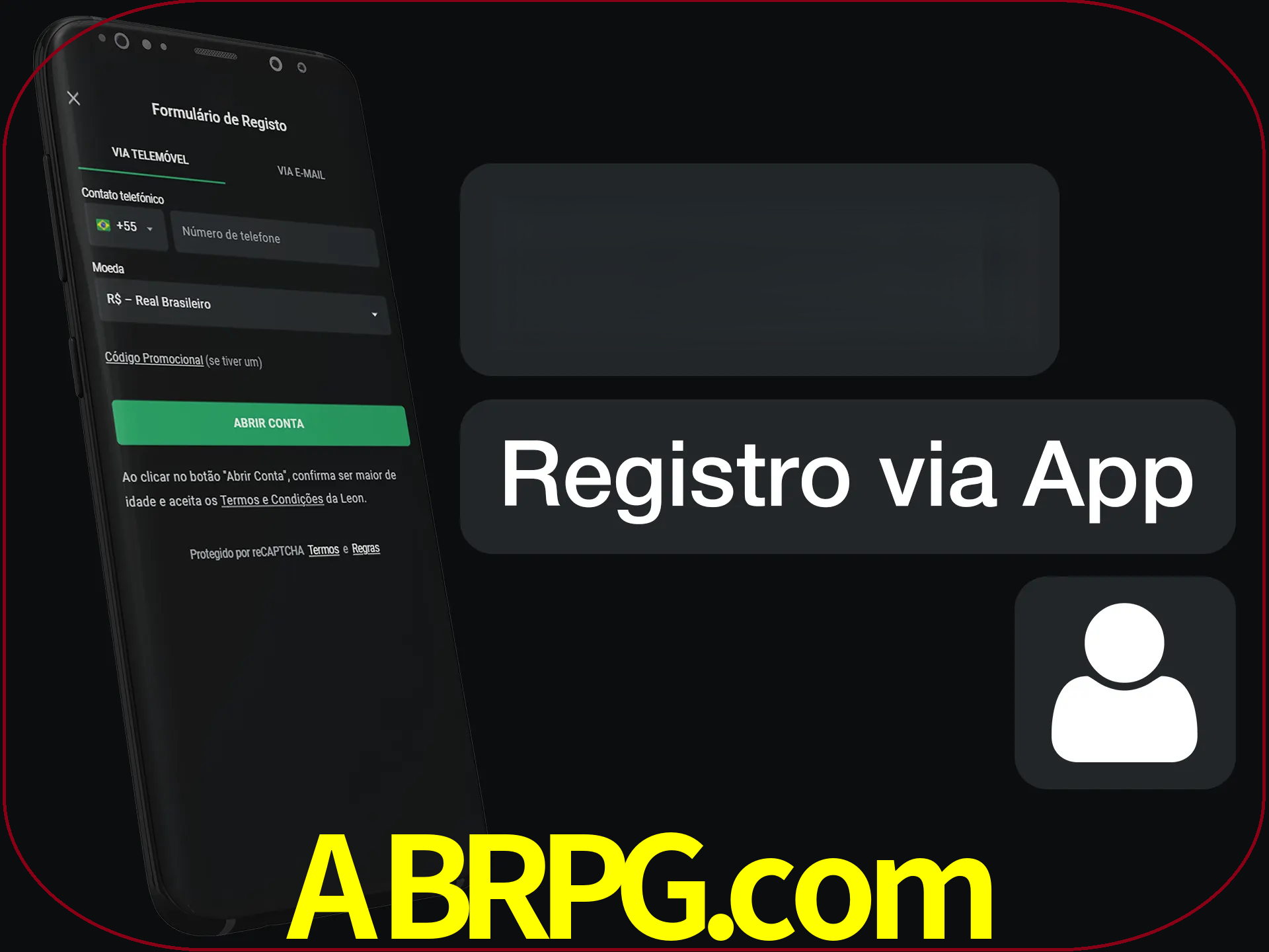 Registre-se com duas etapas usando o aplicativo.