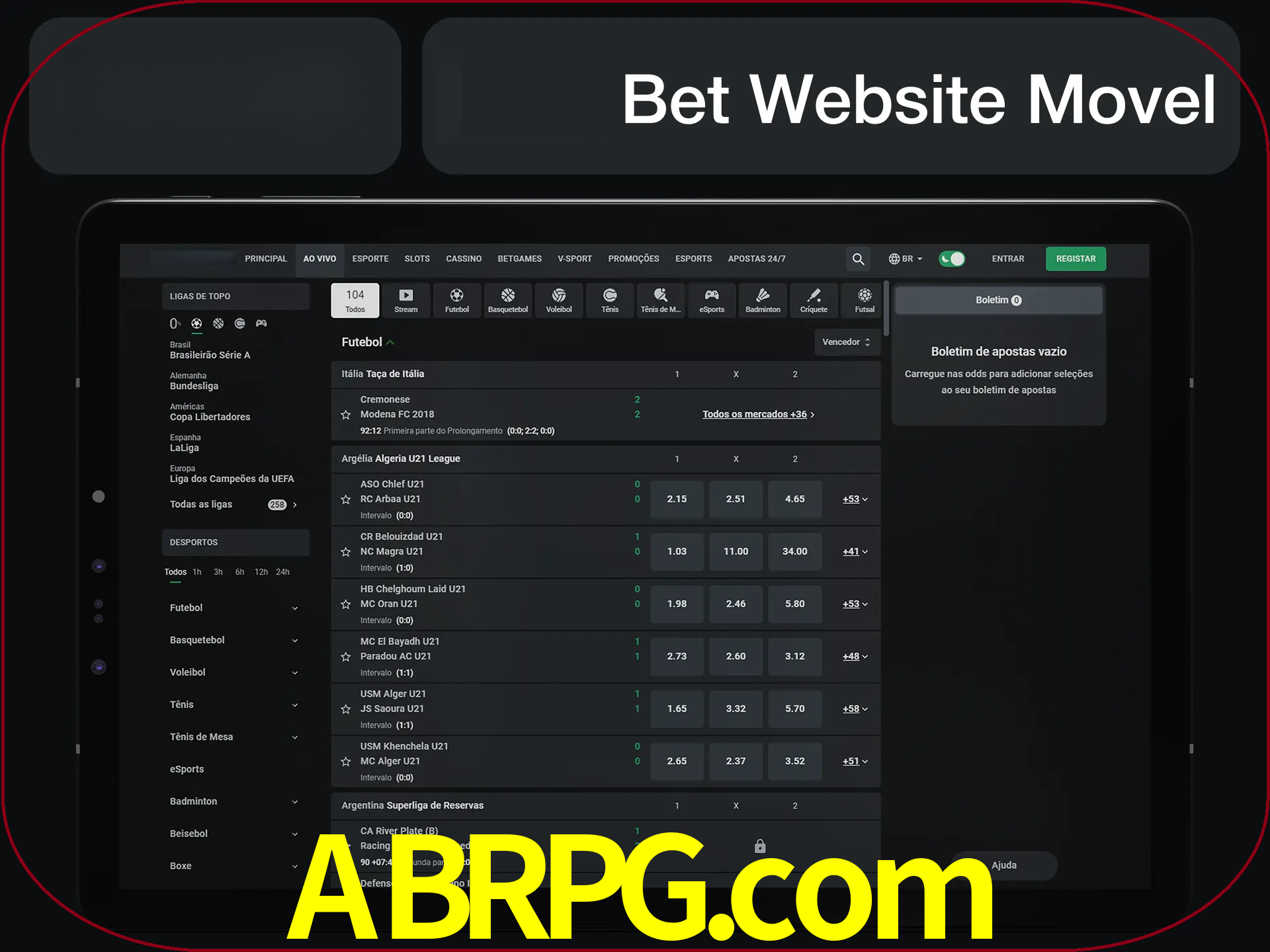 Use nosso website em qualquer dispositivo.